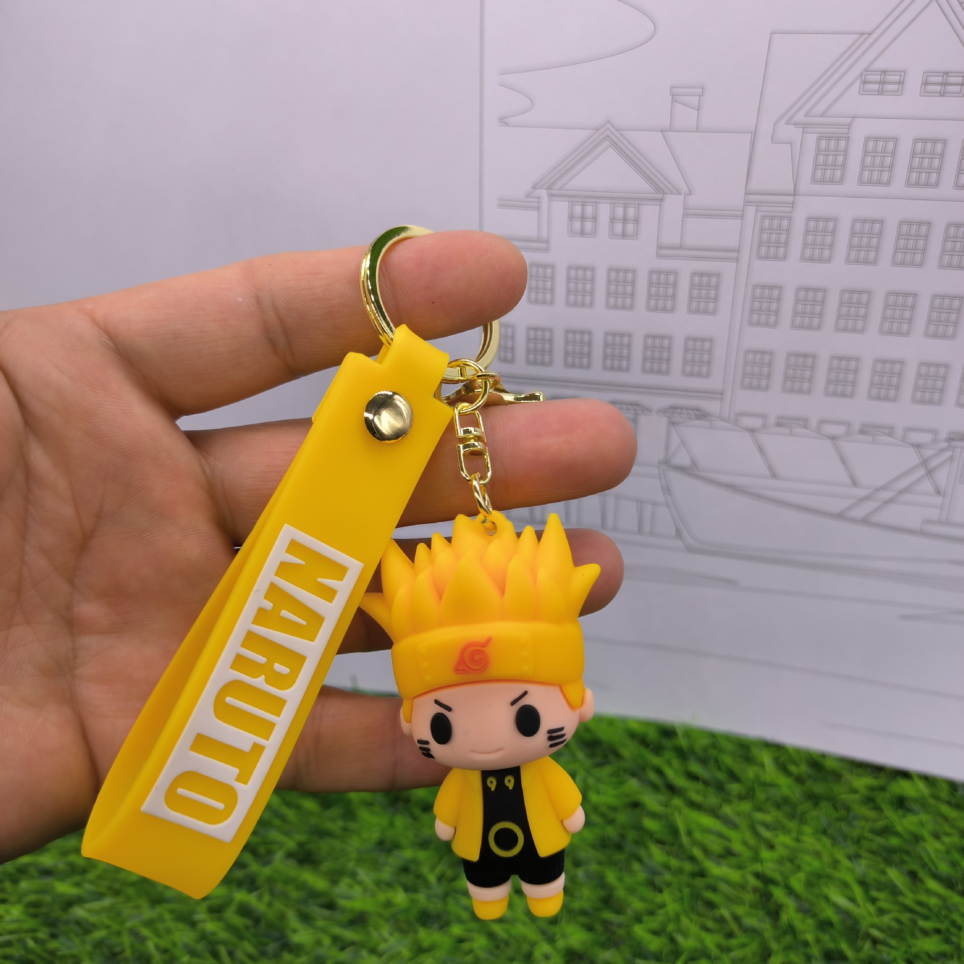 Q versión de nueve cola Naruto-amarillo