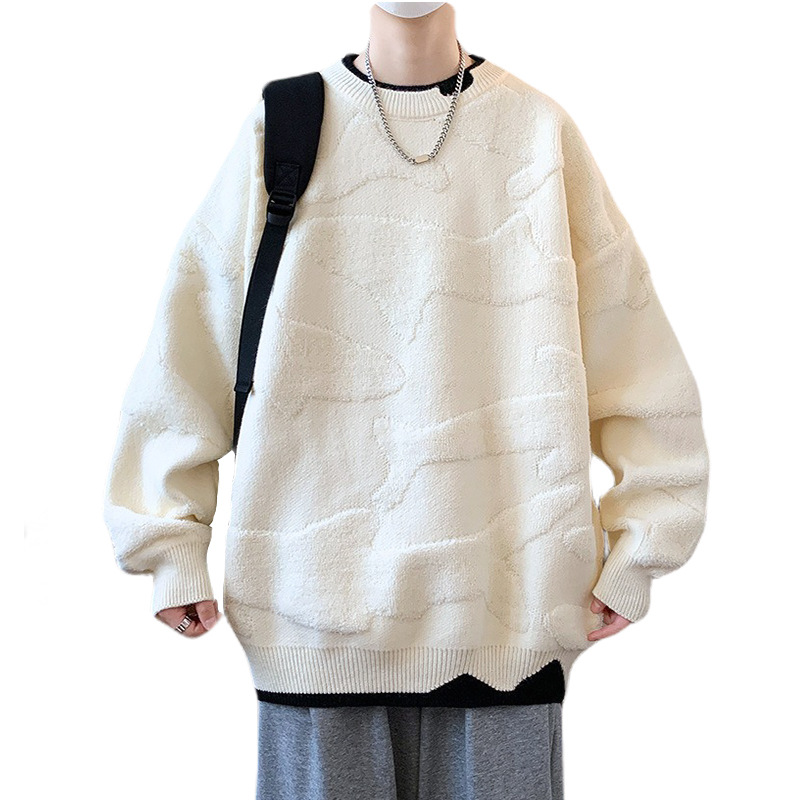 Explosiones transfronterizas de tamaño grande falso de dos piezas de camisetas de punto suéter toallas de hombre bordadas tridimensionales de otoño y invierno fábrica de chaqueta al por mayor