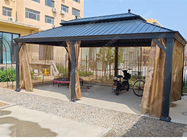 High-End Outdoor Pavilion Garden Terrace Aluminum Alloy Courtyard Leisure New Chinese-Style Pavilion Villa Courtyard Outdoor Sunshade