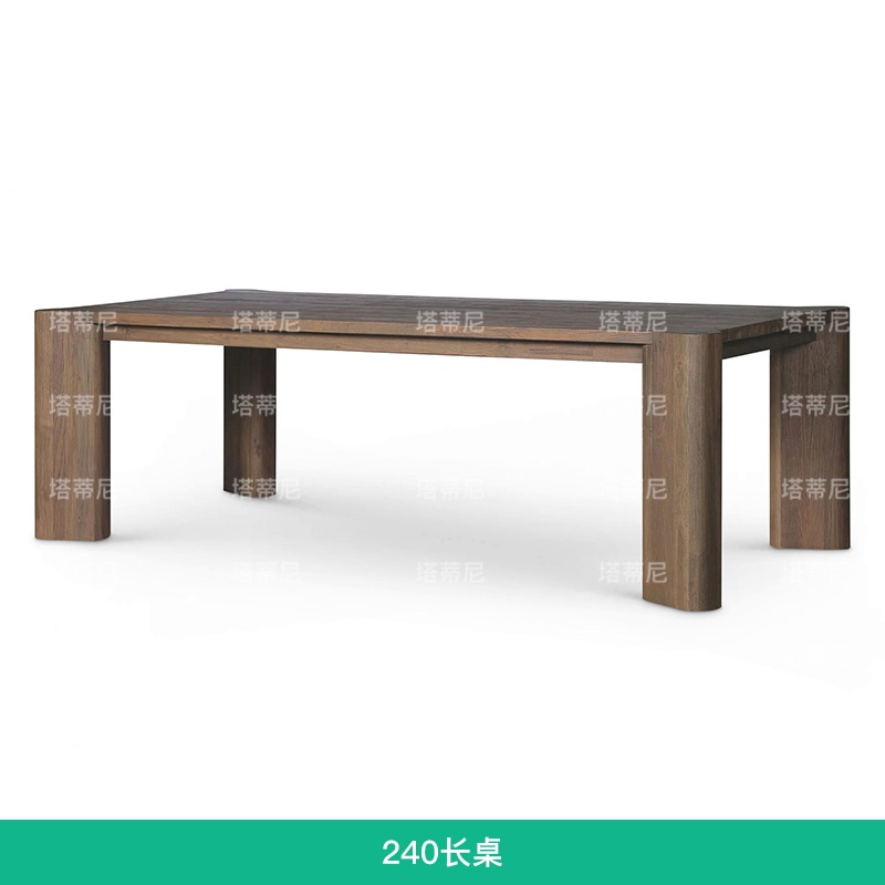 Mesa y silla de madera maciza al aire libre patio chalet silla de ocio mesa larga alojamiento residencial jardín al aire libre terraza tabla de teca