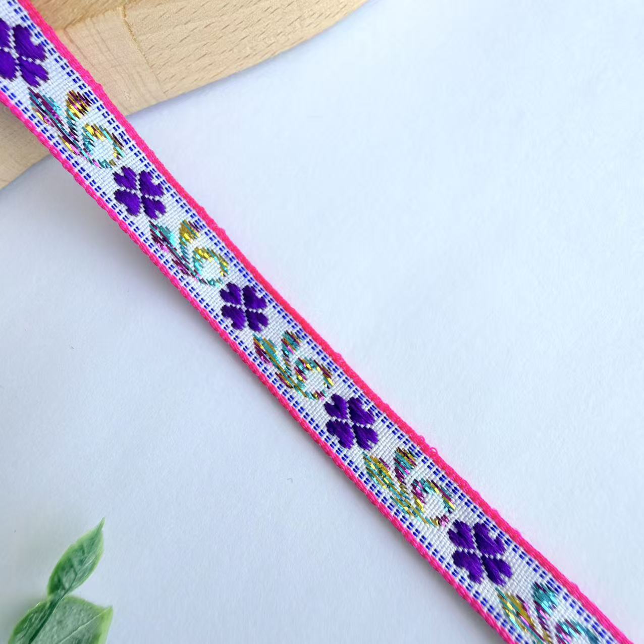 Cinta Jacquard de Estilo Étnico de 1 cm, Nylon, Decorativa, para Ropa y Manualidades image 7