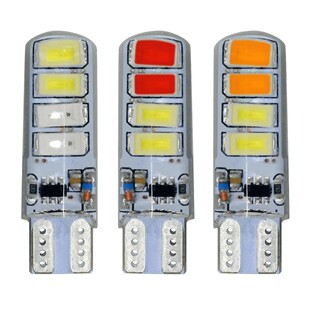 Car Led Bulb T10 5630 5730 8Smd Silicone Flash Two-Color Flash Red and Blue Flash License Plate Light