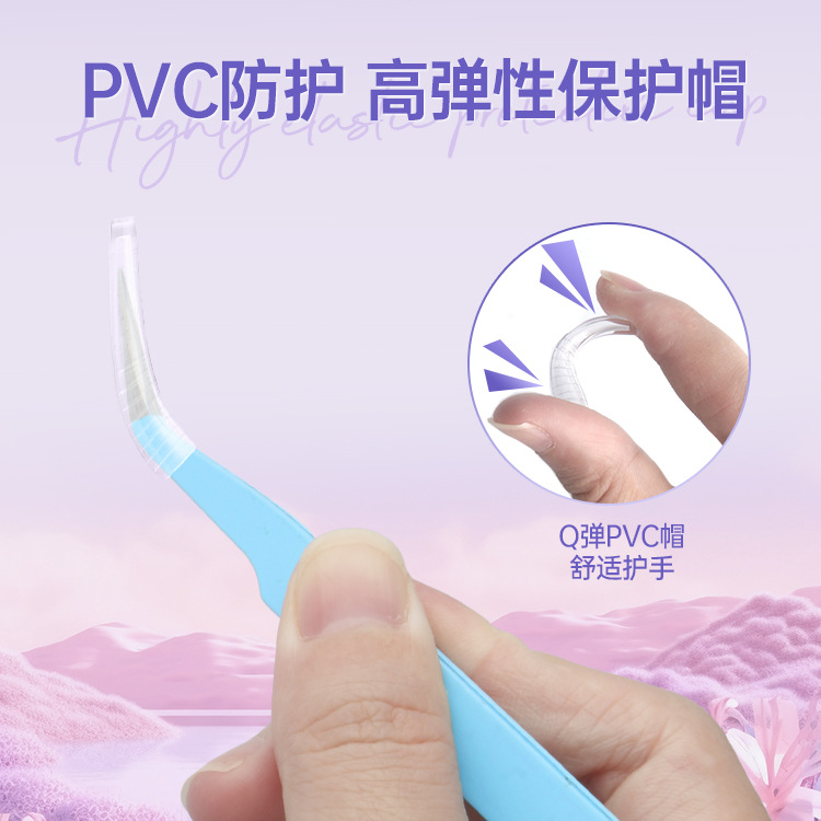 Pinzas de acero inoxidable engrosadas, pinzas de uñas hechas a mano DIY multifuncional, pinzas de pestañas de macarón