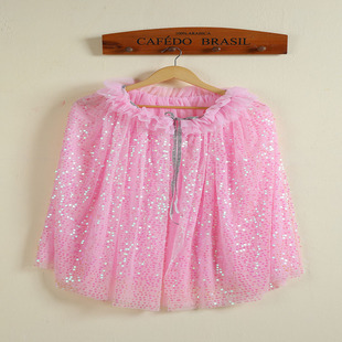 2023 New Children's Cloak Mesh Sequins Foreign Style Cloak Princess Cloak Outer Cape
