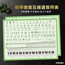 五线谱识谱88键钢琴键盘五线谱音符对照表与乐理知识大谱表