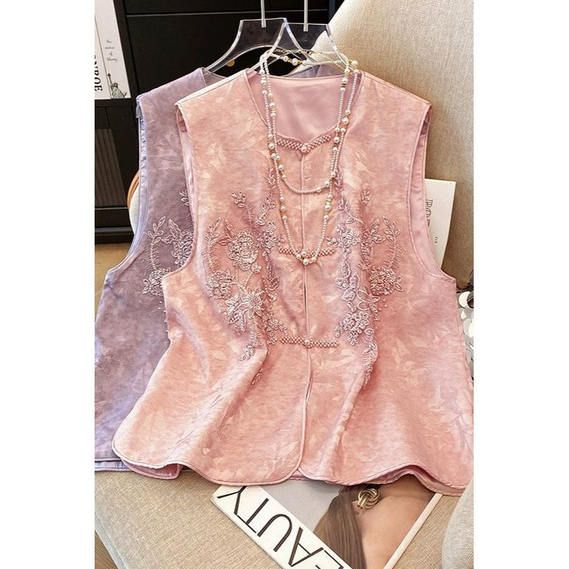 Z3JJK Новый жилет в китайском стиле в национальном стиле 2025 Весна/Лето Тонкий тяжелый жилет с вышивкой Высококачественный улучшенный костюм Тан.