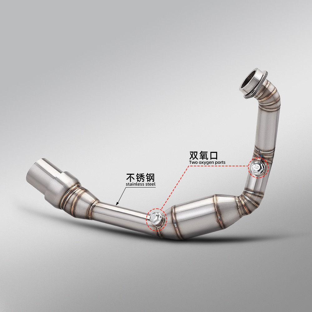 Suitable for Rc390 390Adv 390Duke Modified Stainless Steel Dual Oxygen Port Front Exhaust Pipe 24-26 Years