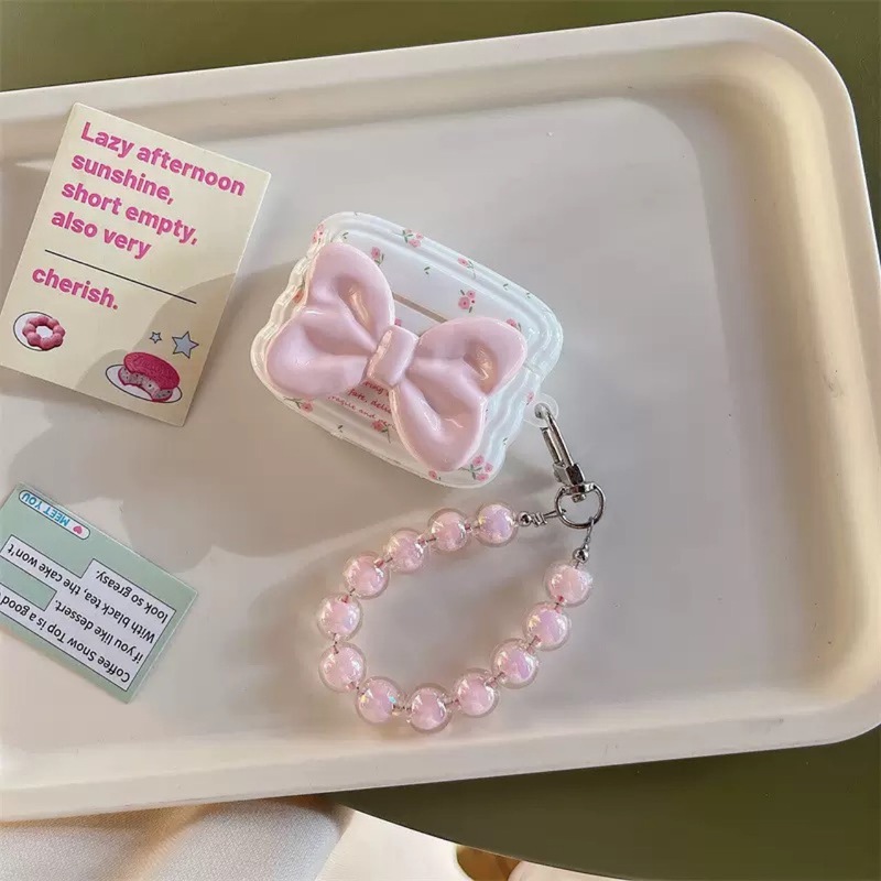 小碎花蝴蝶结适用airpods pro2苹果蓝牙无线波浪耳机套1/2/3/4代|undefined