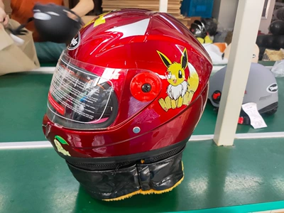 Foreign Trade Cartoon Children's Full-Face Motorcycle Safety Supplies - full-helmet-red