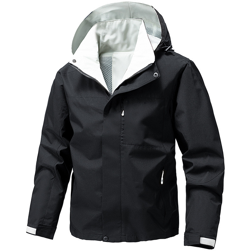 Japanese Style Hooded Autumn Thin Jacket Student Sports Solid Color Cardigan Jacket Outdoor Cycling Windproof Group Clothes
