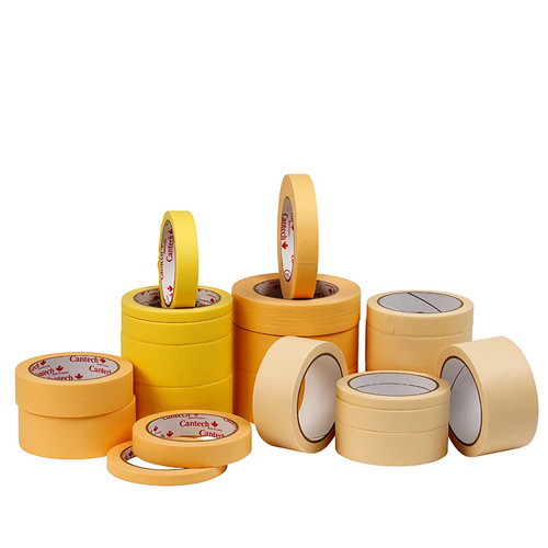 Car beauty masking paper spray paint masking glue yellow easy to tear without residual glue paint protection masking tape wholesale