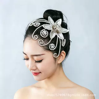 古典舞蹈头饰跳舞仙女舞蹈头饰秧歌广场艺考头花民族古典舞表