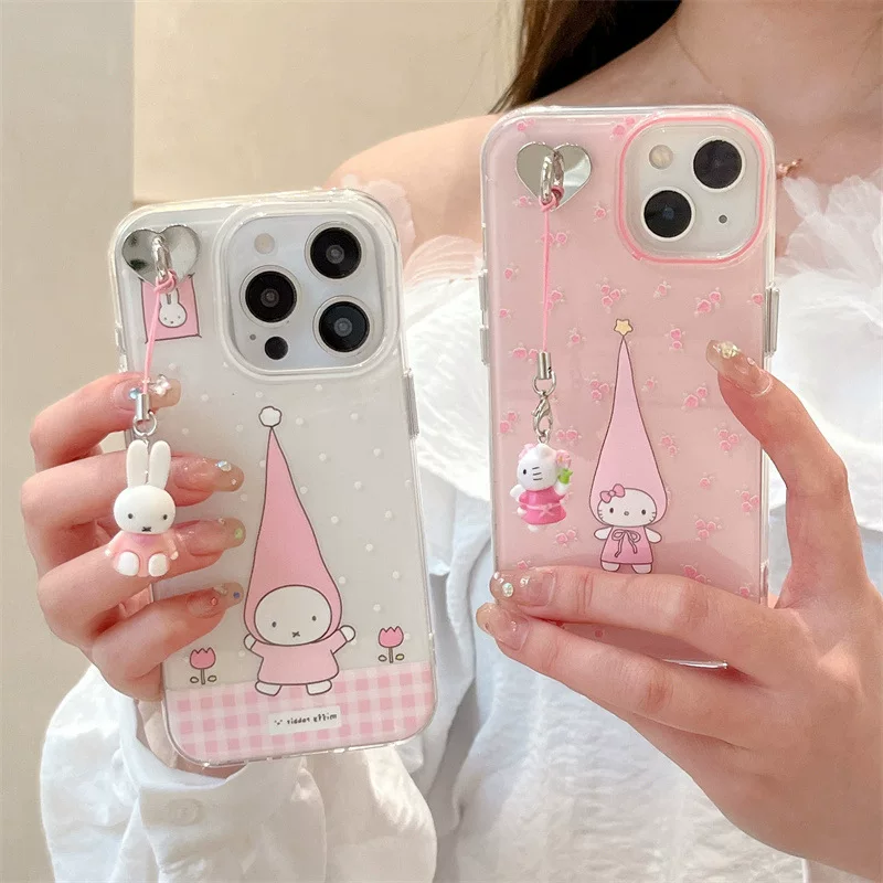 Apple, мультяшный совместимый кролик, iPhone 15, чехол, кот, iphone, 15promax, 14/13, новая коллекция