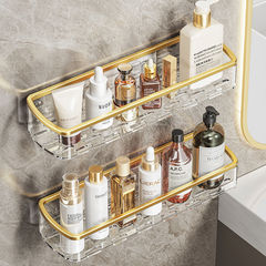 Bathroom Shelf Wall-Mounted Vanity Sink Wall Bracket Without Drilling Elegant Washroom Storage Rack