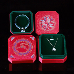 新款八角首飾盒收納包裝盒古風刺繡戒指耳環項鍊手鍊盒飾品盒批發