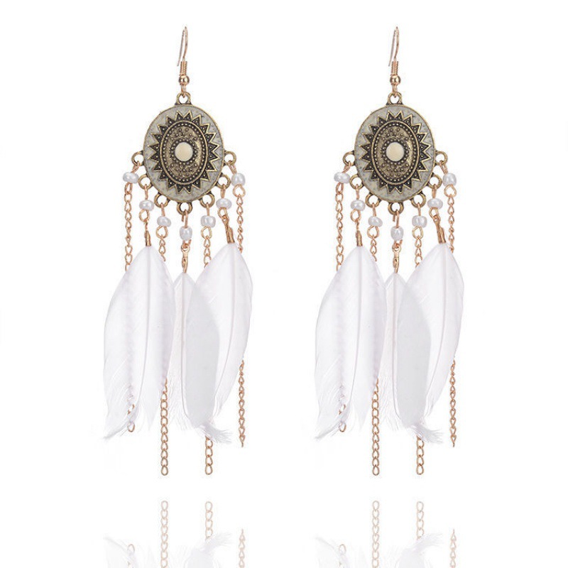 White feather earrings