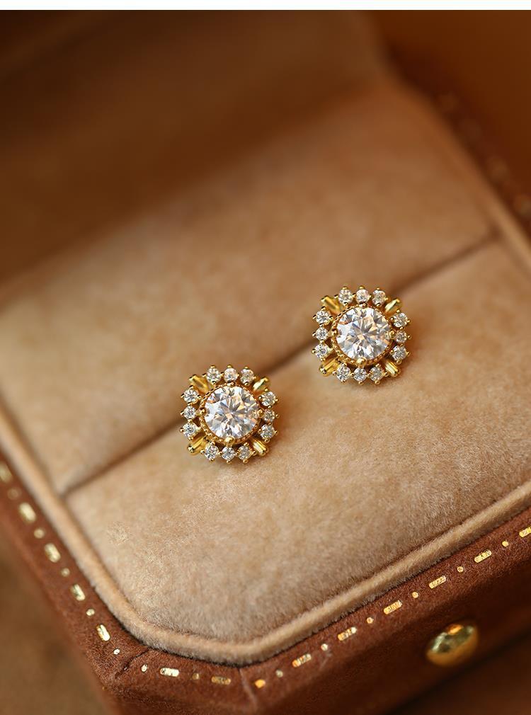 1 Paire Dame Couleur Unie Placage Incruster Le Cuivre Zircon Boucles D'oreilles display picture 5