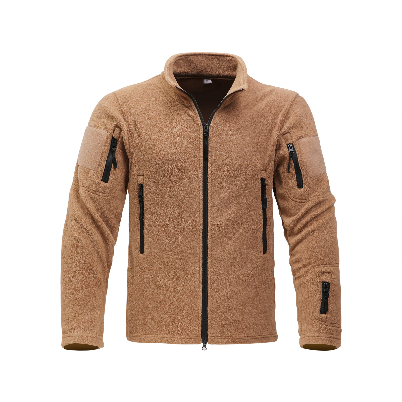 Táctica transfronteriza al aire libre de cuello vertical chaqueta de terciopelo para hombre calentamiento revestimiento antifrío chaqueta cardigán chaqueta exterior