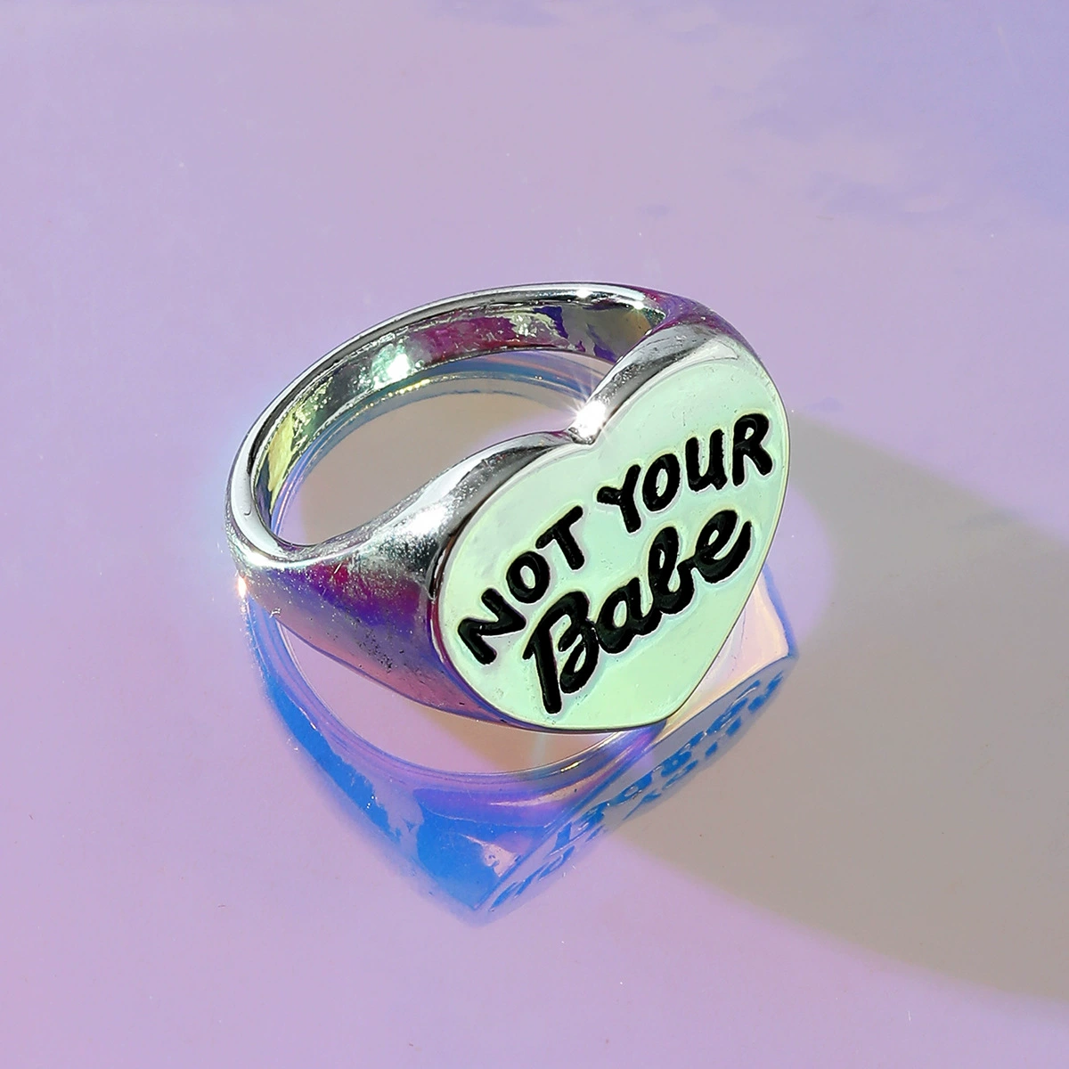Brand accessory, ring heart shaped with letters, Amazon, 2 carat