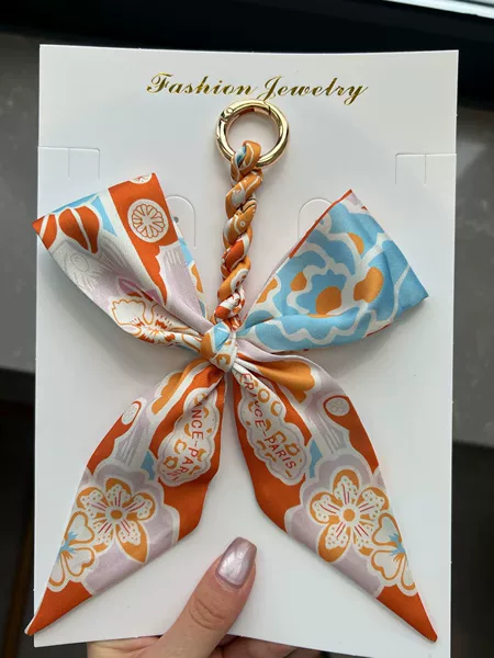 With bow, yellow, flowered