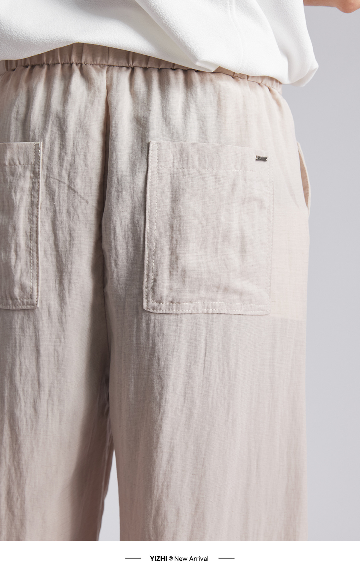 Quần dài nam ống rộng chất liệu linen phong cách mùa hè — đen chi tiết 13
