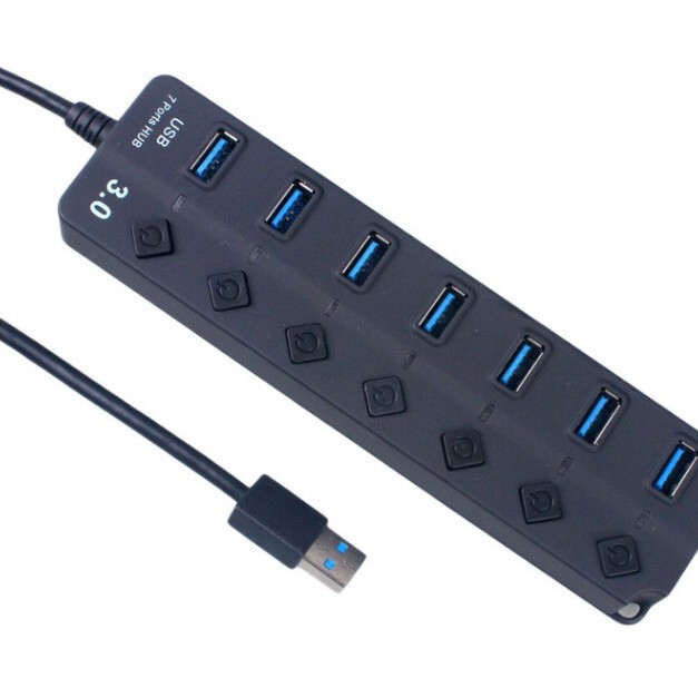 USB3.0ハブ、USBハブ拡張ドック、デスクトップパソコン、ノートパソコン用7ポートマルチインターフェーススプリッター|undefined