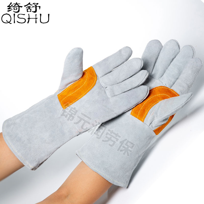 厂家批发牛皮电焊手套防热劳保防烫焊工耐磨加厚耐高温烧焊