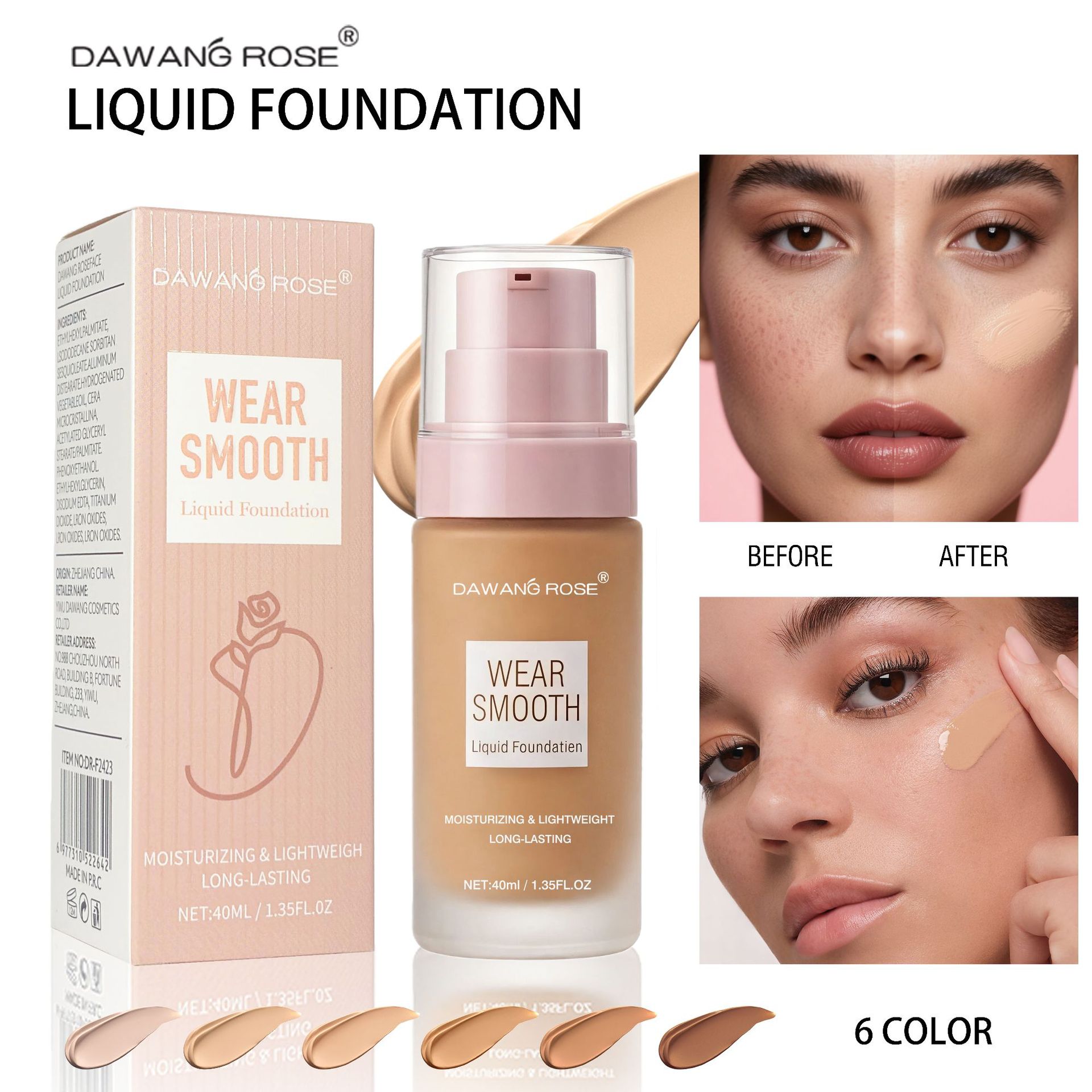 Hydrating Long-Lasting Foundation Natural Concealing Adherent Waterproof Sweatproof Makeup Set_voghion.com