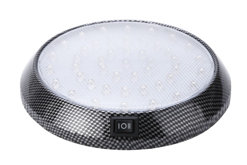 Car 46LED Carbon Fiber Pattern Dome Light with Switch