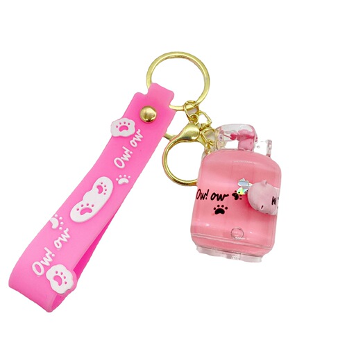Cute little tiger keychain small animal quicksand pendant crystal creative small gift bag pendant car key chain