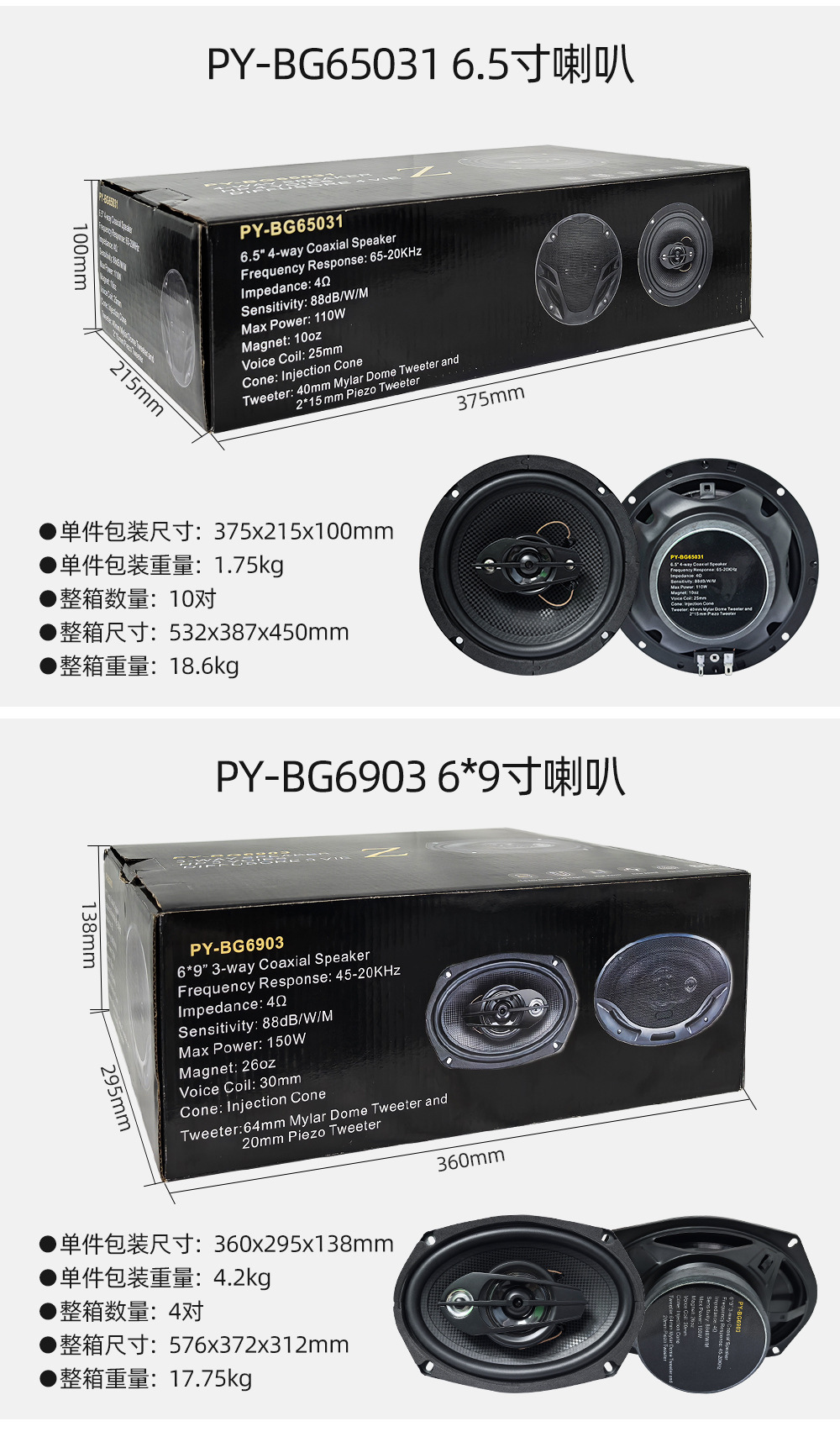 Wholesale car 4 inch 5 inch 6 inch coaxial speaker host high subwoofer car lossless audio full range speaker