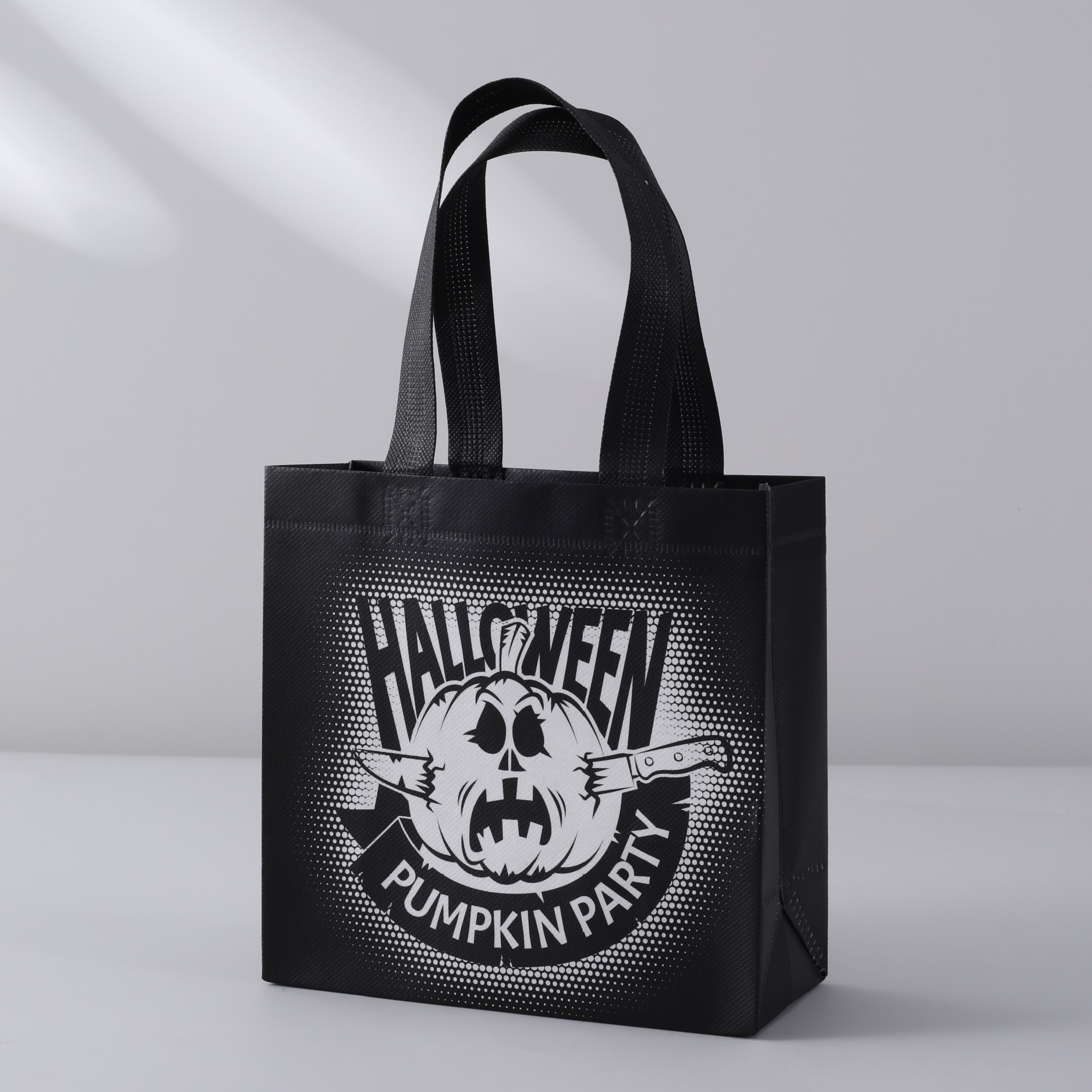 Bolsa de lienzo impresa de Halloween transfronteriza bolsa no tejida bruja calabaza bolsa de mano plegable impresión de gran capacidad