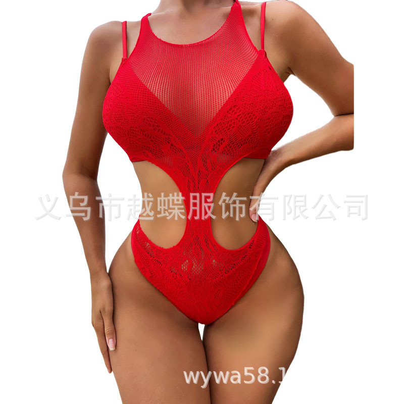 Yue mariposa extranjera ropa interior sexy comercio exterior explosión seducción de cuello colgante rojo bikini espalda hueco YD82 image 1