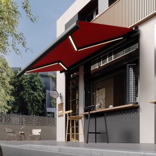 Cross-Border Manufacturer Direct Sales Electric Remote Control Folding Telescopic Awning Villa Awning Courtyard Outdoor Awning