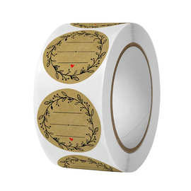 亚马逊外贸跨境牛皮纸橄榄枝烘焙饼干面包贴纸不干胶标签