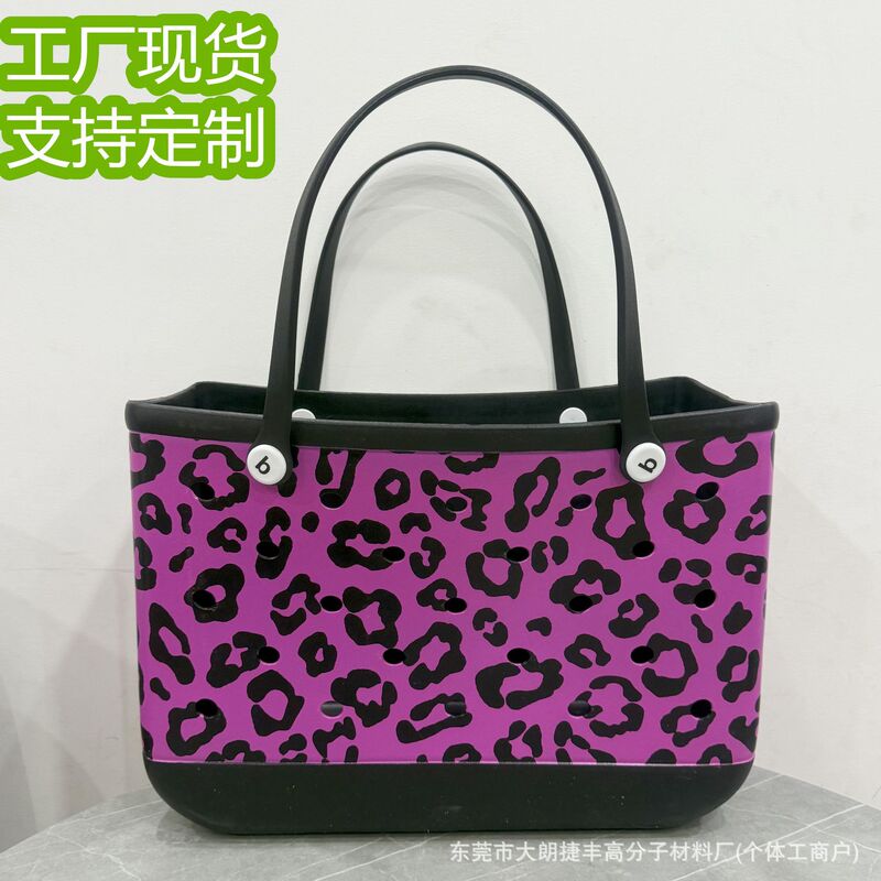 Cross-border Hot Sale Eva Beach Bag Full Color Printing Portable Hole Bag Waterproof Storage Vegetable Basket Shoulder Bag for in stock Cross-border Hot Sale Eva Beach Bag Full Color Printing Portable Hole Bag Waterproof Storage Vegetable Basket Shoulder Bag for in stock