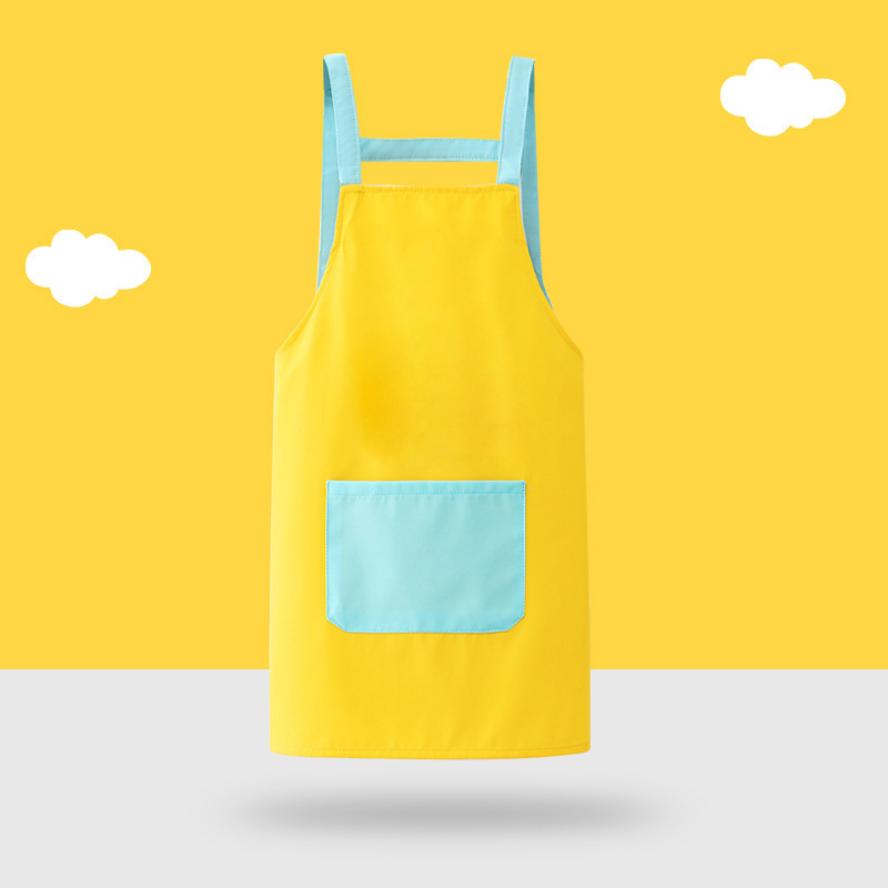 新しい幼稚園プリント子供用エプロン 3 点セットベビー絵画服防水防汚キッチン家事スモック|undefined