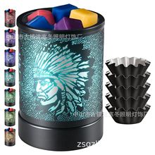 现货批发美式led氛围灯家用装饰金属七彩变光香薰灯电香炉小夜灯