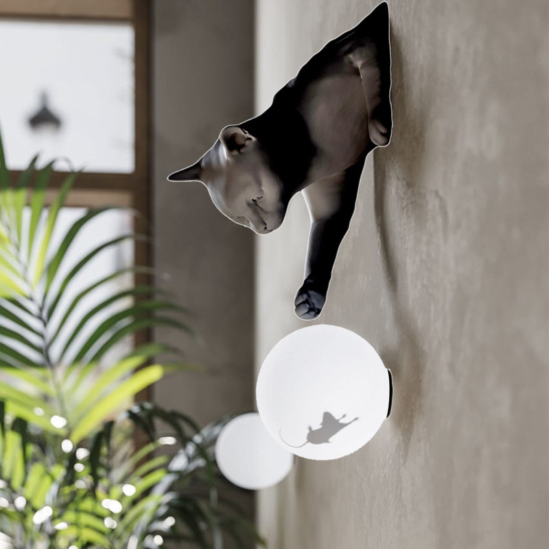 Nordic designer cat and mouse animal table wall lamp trendy trendy play bedroom handmade ing style creative art cartoon lamp