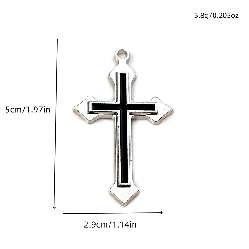 Accesorios de joyería de aleación de bricolaje Colgante de cruz de plata retro Pulsera Collar Pendientes Decoración de ropa Colgante