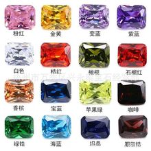 长方倒角锆石裸石戒面批发 小八角形白色彩色仿钻尖底人造CZ皓石