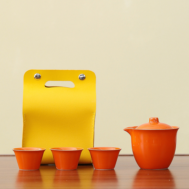 오렌지 작은 노란색 가방 3 컵 냄비 (티 타월이없는 특별 가격)