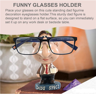 The fun glasses rack gift for dad is used for the small statue of the vertical glasses frame of the desk or bedside table