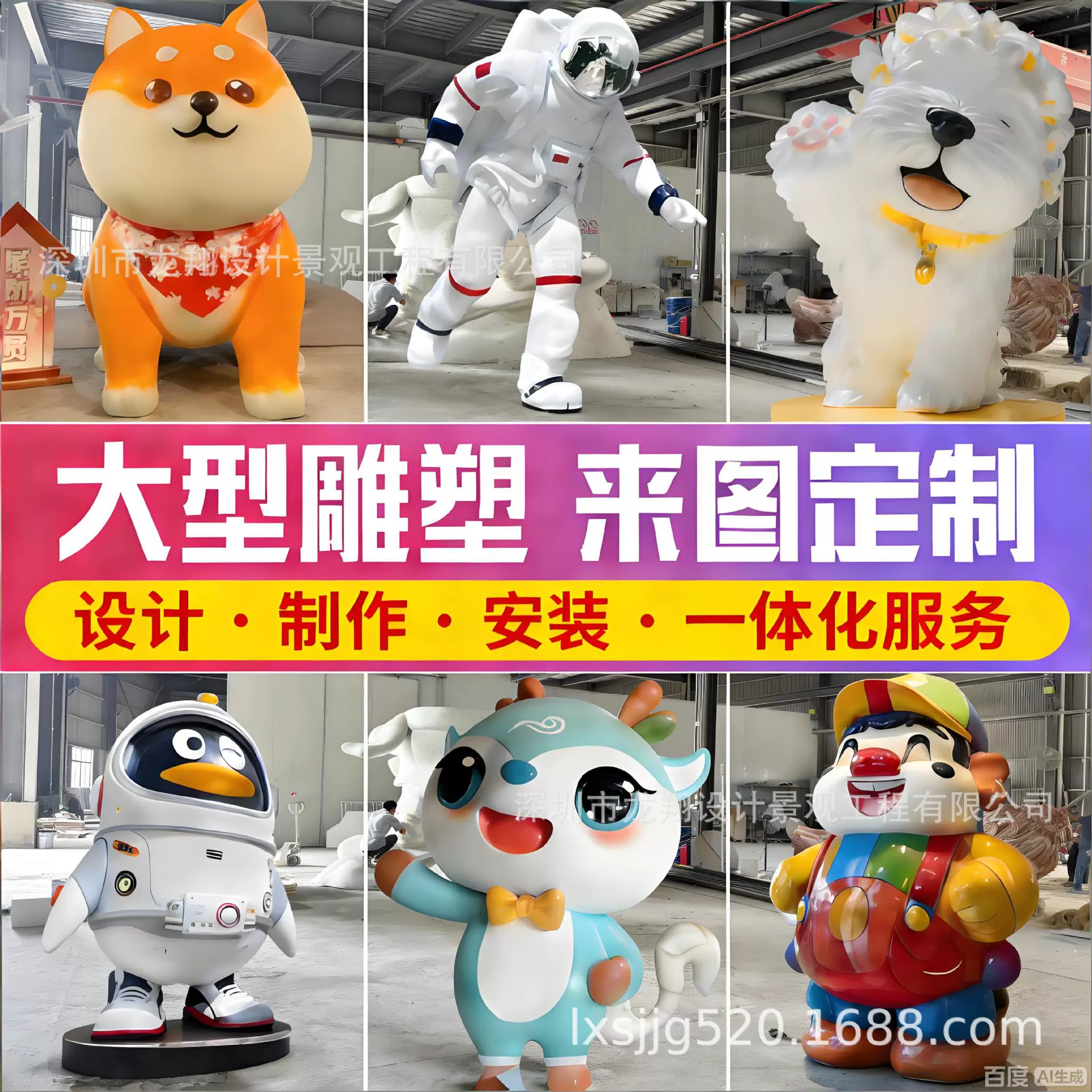 Производитель больших скульптур из стекловолокна, мультяшных кукол IP, коммерческих украшений для выставок, садовых ландшафтных арт-инсталляций для улицы