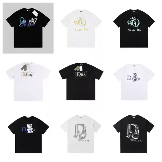 Cross-border 25s Dijia Streetwear New Spring/Summer Printed Pure Cotton Short Sleeve T-Shirt 260g Multi-Style Collection Unisex