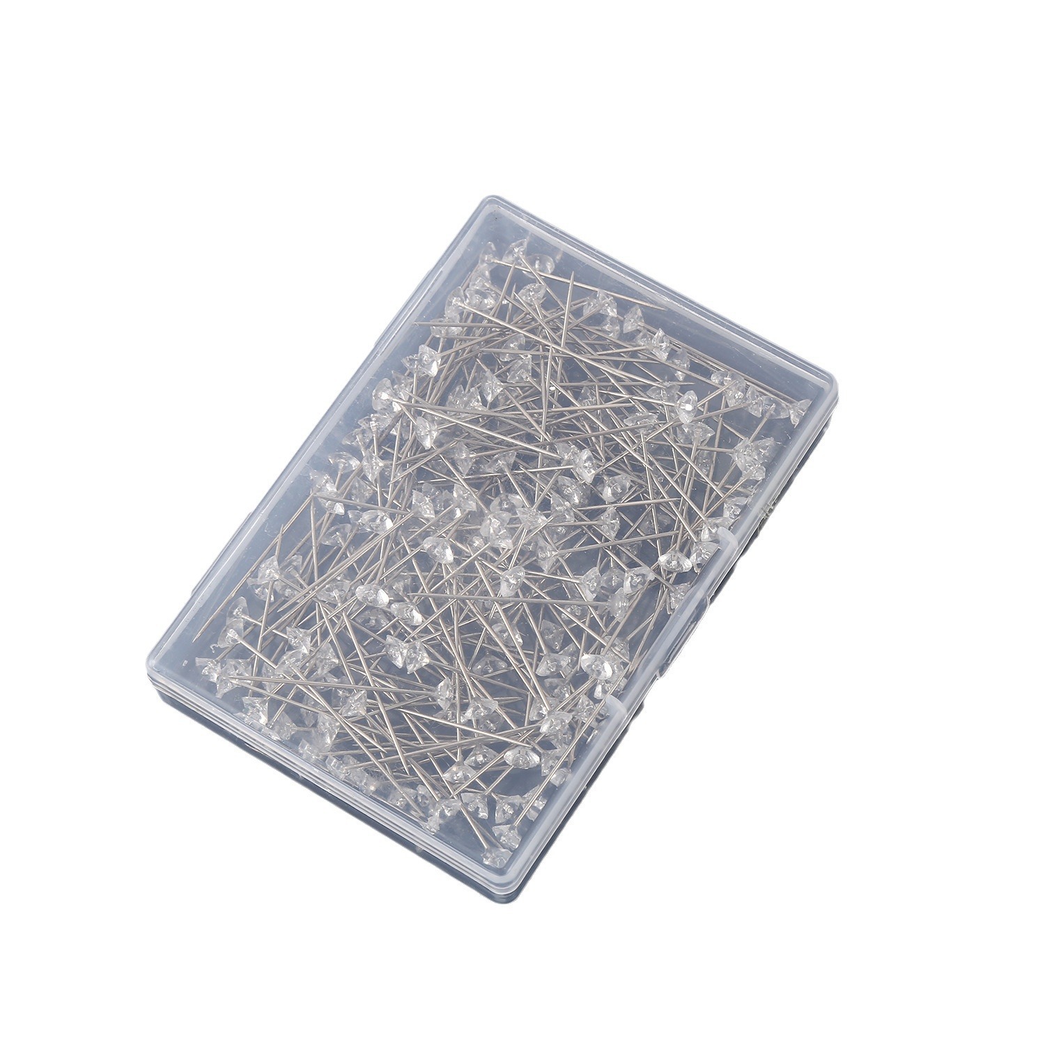 Aguja de diamante de plástico Aguja decorativa transparente Aguja de posicionamiento Material de acero niquelado Aguja nacarada de acrílico Aguja floral