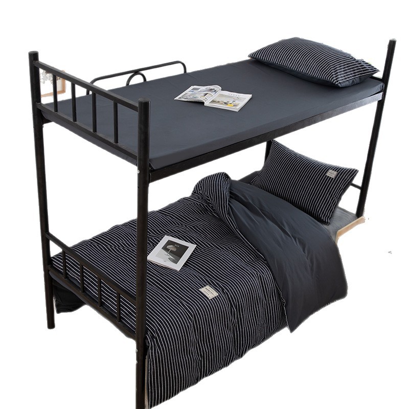 Set lenzuola minimalista in cotone lavato tre pezzi per letto a castello_voghion.com