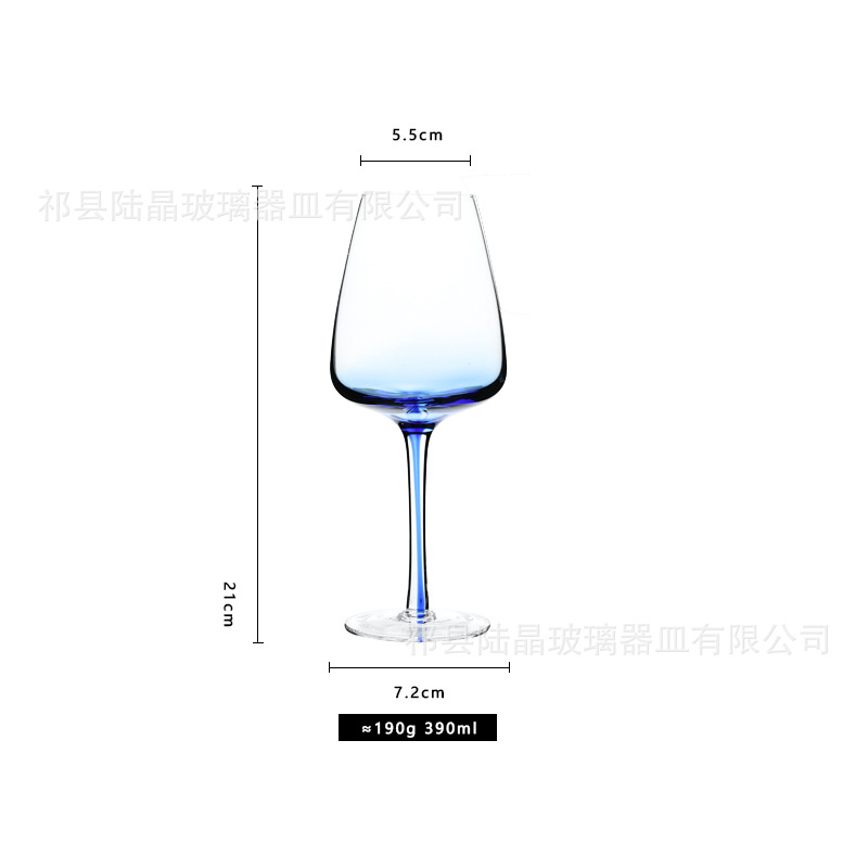 Lu Jing creativo interior de seda champán cristal azul cristal rojo copa de vino soplado artificial copa de vino traje