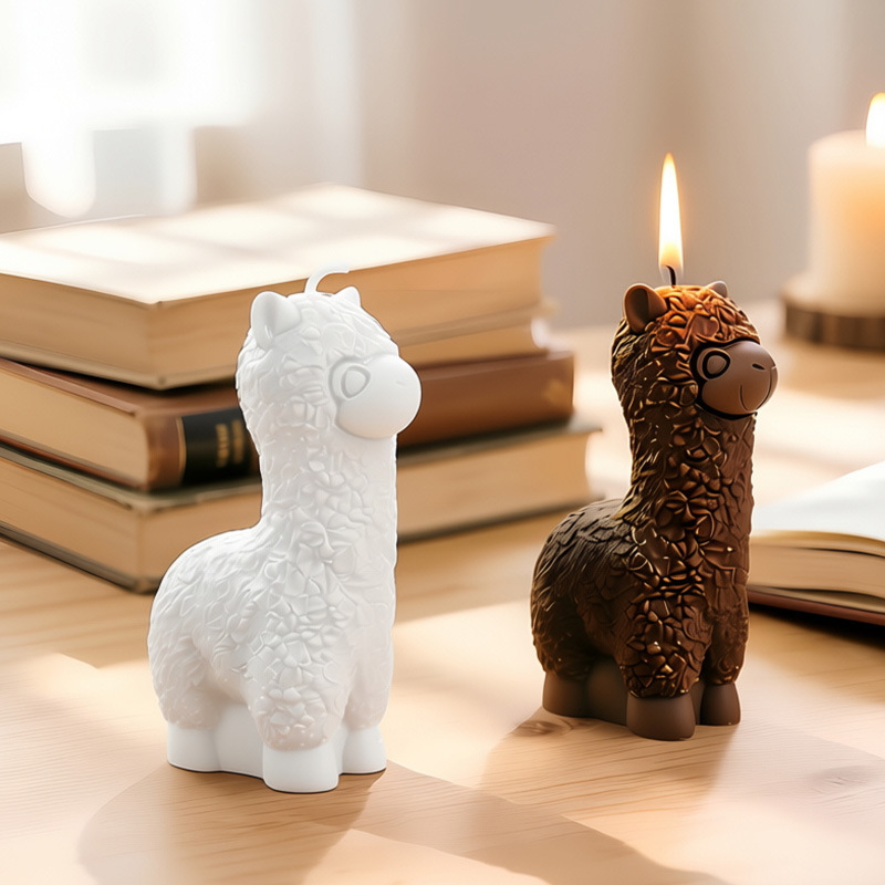 Molde de silicona estilo coreano Ins para alpaca, molde realista de animal de resina para adornos, molde para velas de aromaterapia, en stock.