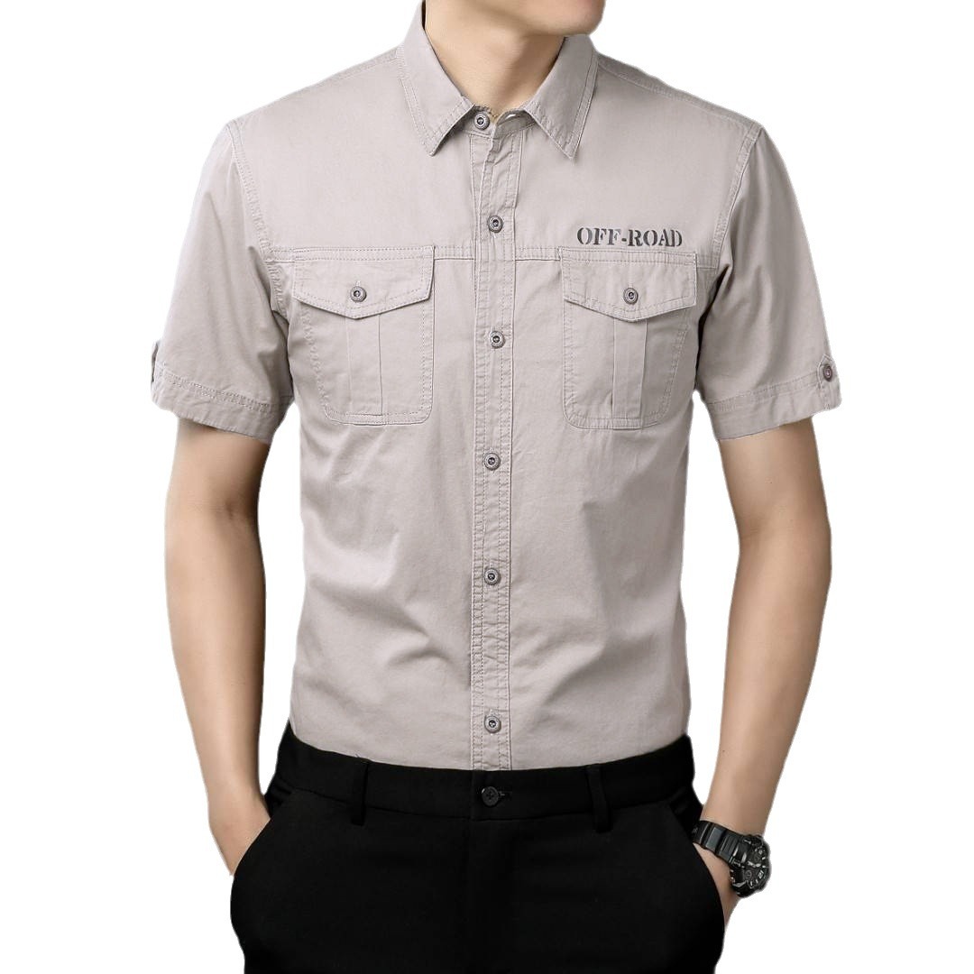 Camisas de mangas cortas de verano de trabajo de hombre camisa de trabajo al aire libre de hombre camisa suelta